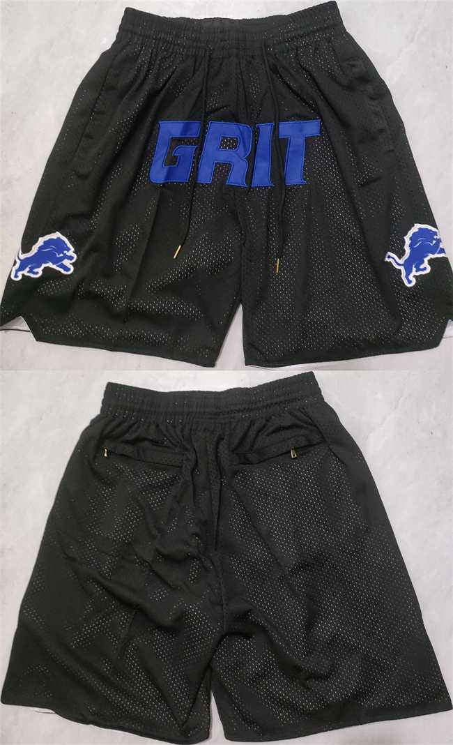 Mens Detroit Lions Black Shorts